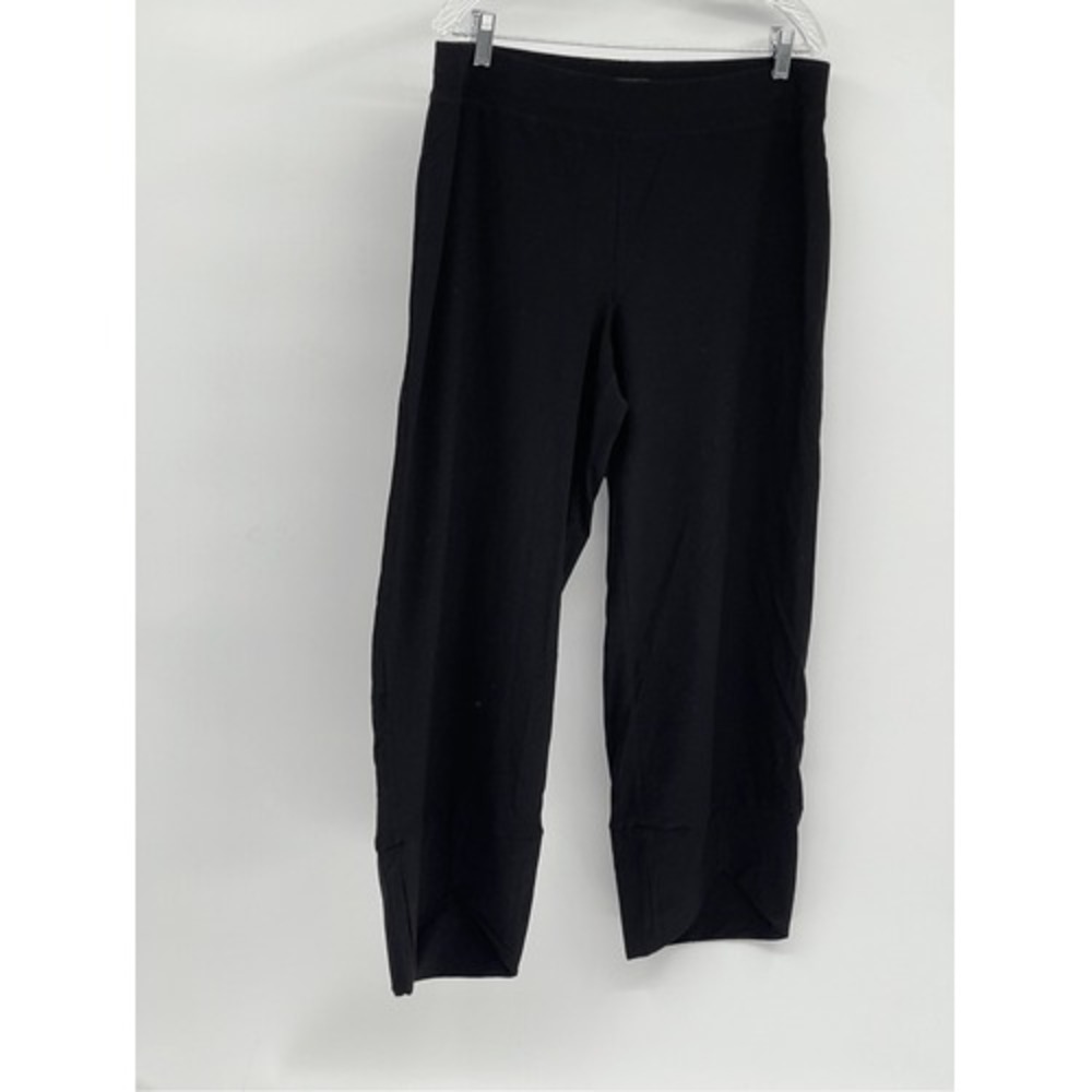 Eileen Fisher Wide Leg Pants Women Large Black Stretch